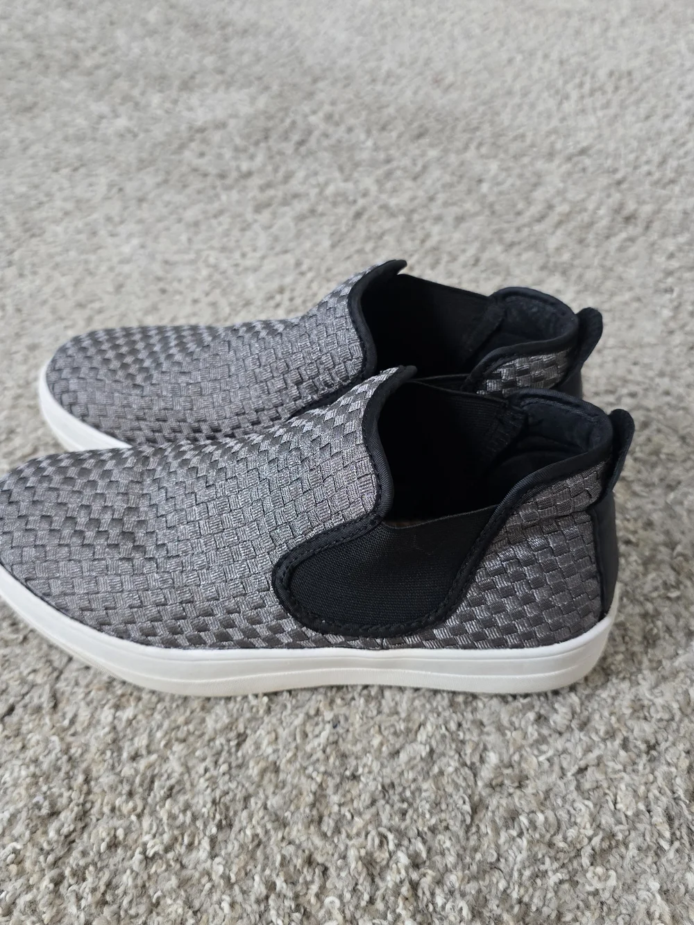 Bernie Mev Woven Slip-On Casual Shoes Suede Upper Gray/Black US 8.5 EU 39